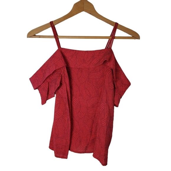 Anthropologie Maeve Mandalay Off-The-Shoulder Lace Up Back Tank Top Size XS - Picture 2 of 10